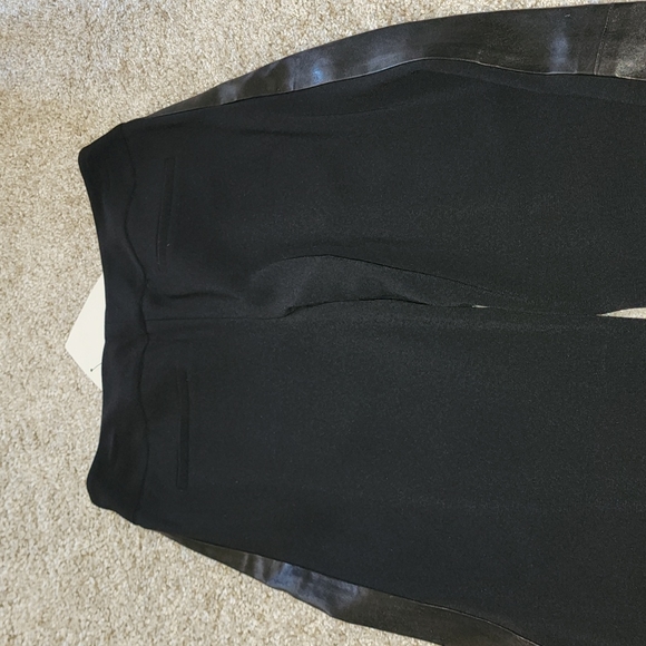 ALICE OLIVIA NWT WIDE LEG REAL LEATHER SIDE PANEL PANTS SIZE 10 - Picture 7 of 8